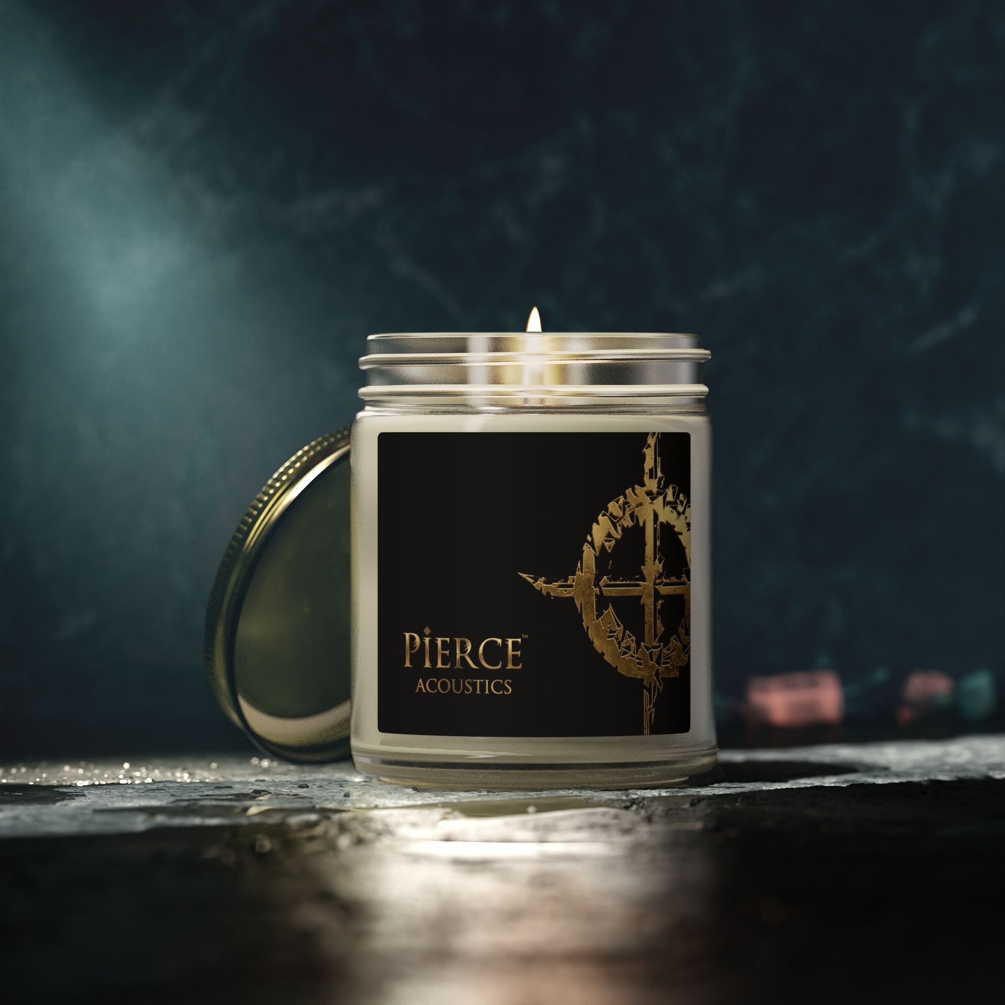 Pierce Acoustics Official Coconut Apricot Scented Candle (4oz & 9oz)