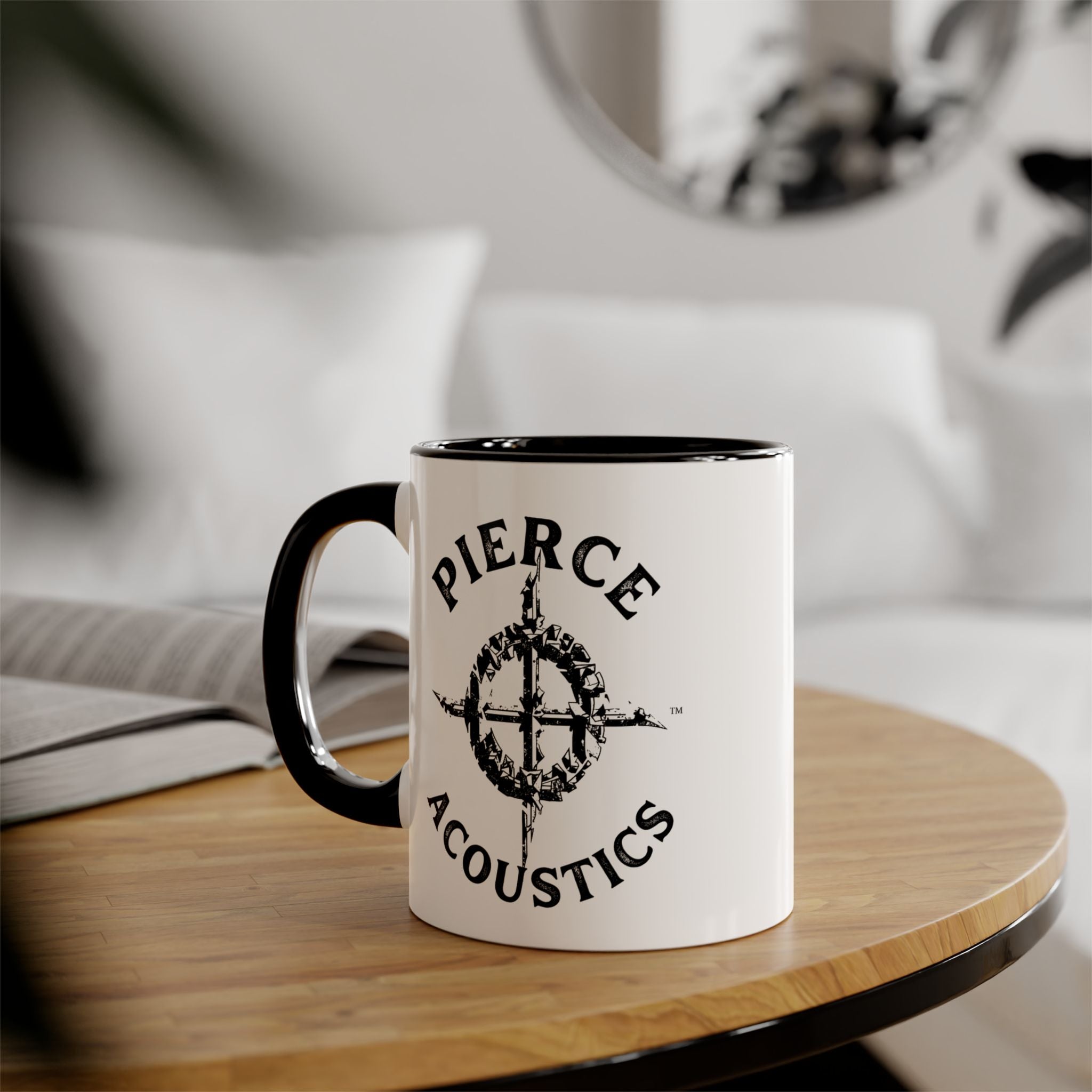Pierce Acoustics Official Logo Accent Mug — 11oz Ceramic Coffee Cup