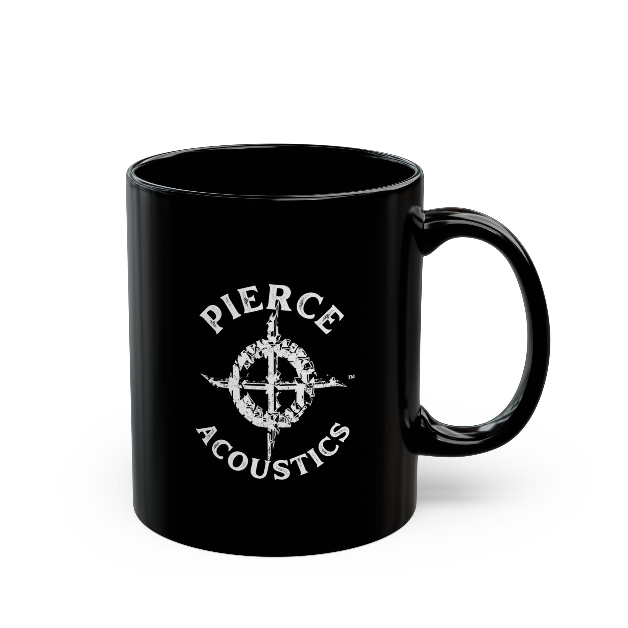 Pierce Acoustics Official Black Ceramic Mug
