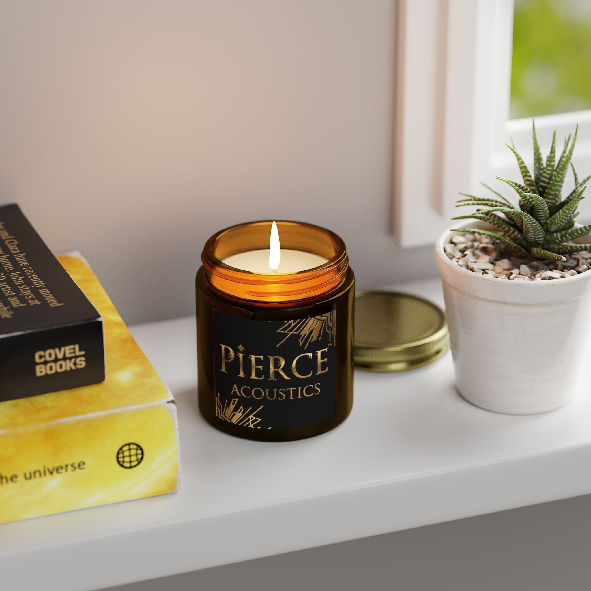 Pierce Acoustics Official Coconut Apricot Scented Candle — 4oz or 9oz Jar