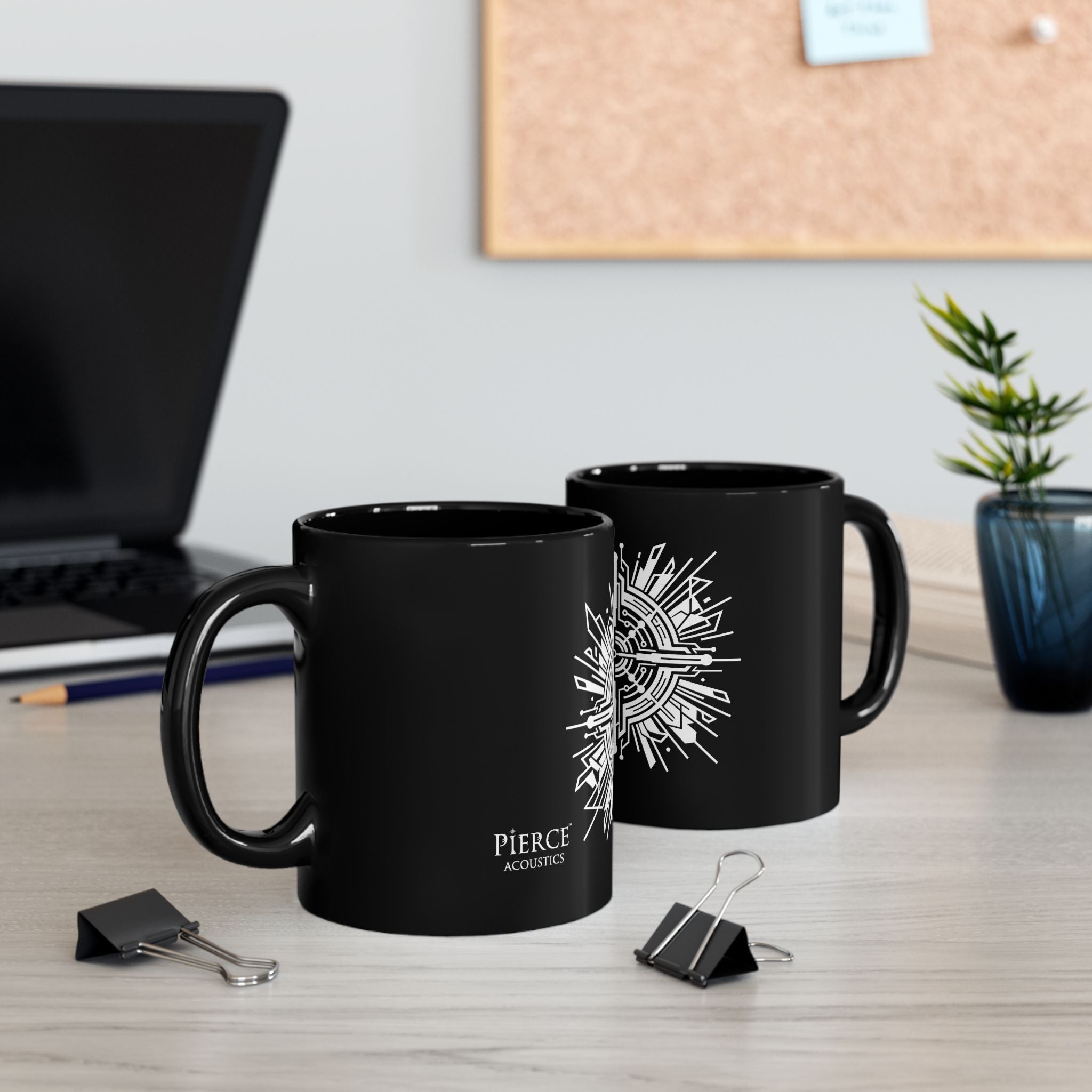 Pierce Acoustics Official Black Ceramic Mug