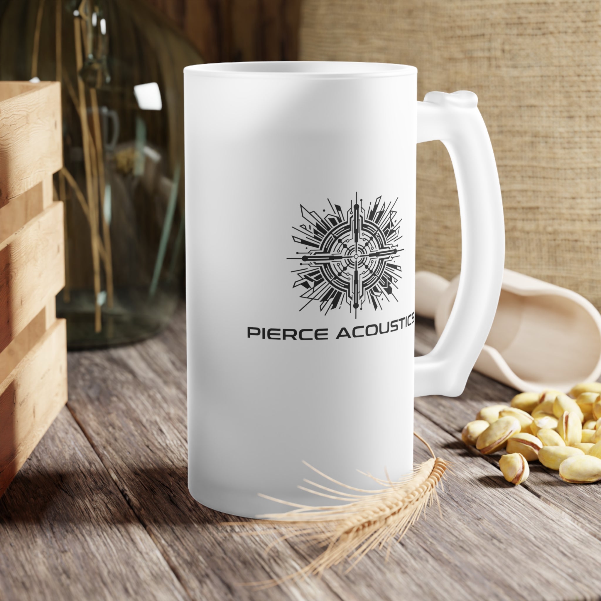 Pierce Acoustics Official Frosted Glass Beer Mug