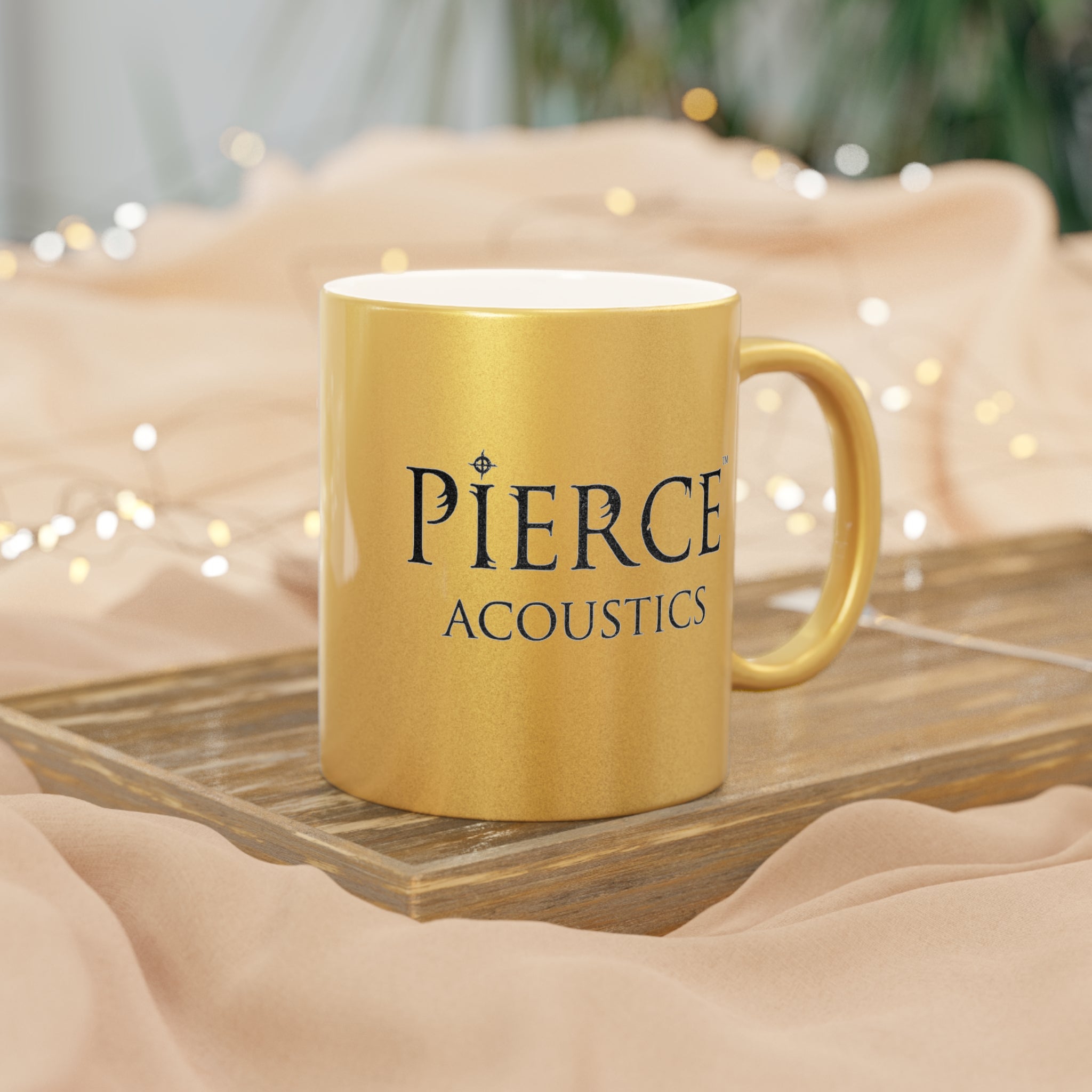Pierce Acoustics Official Metallic Coffee Mug — Silver/Gold