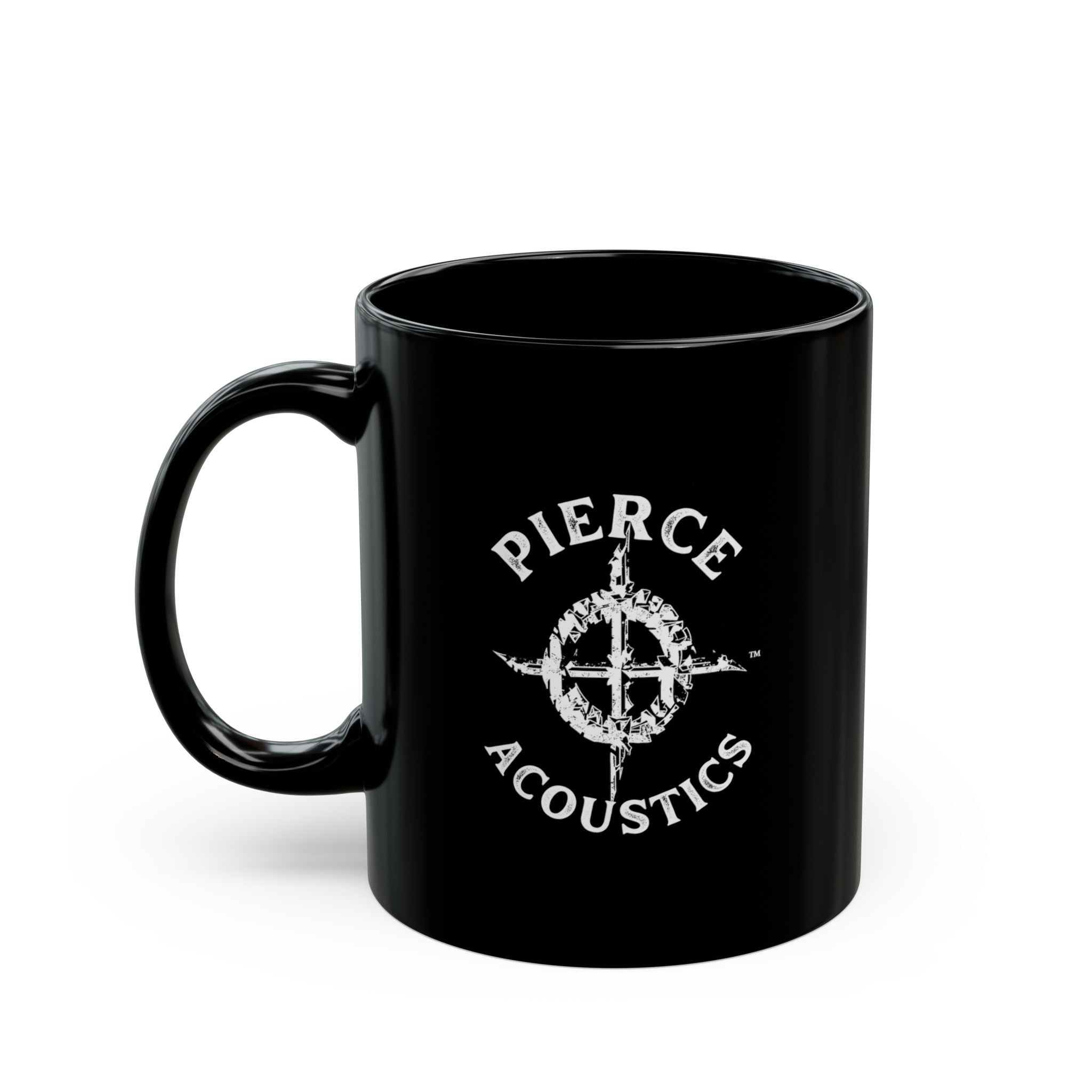 Pierce Acoustics Official Black Ceramic Mug