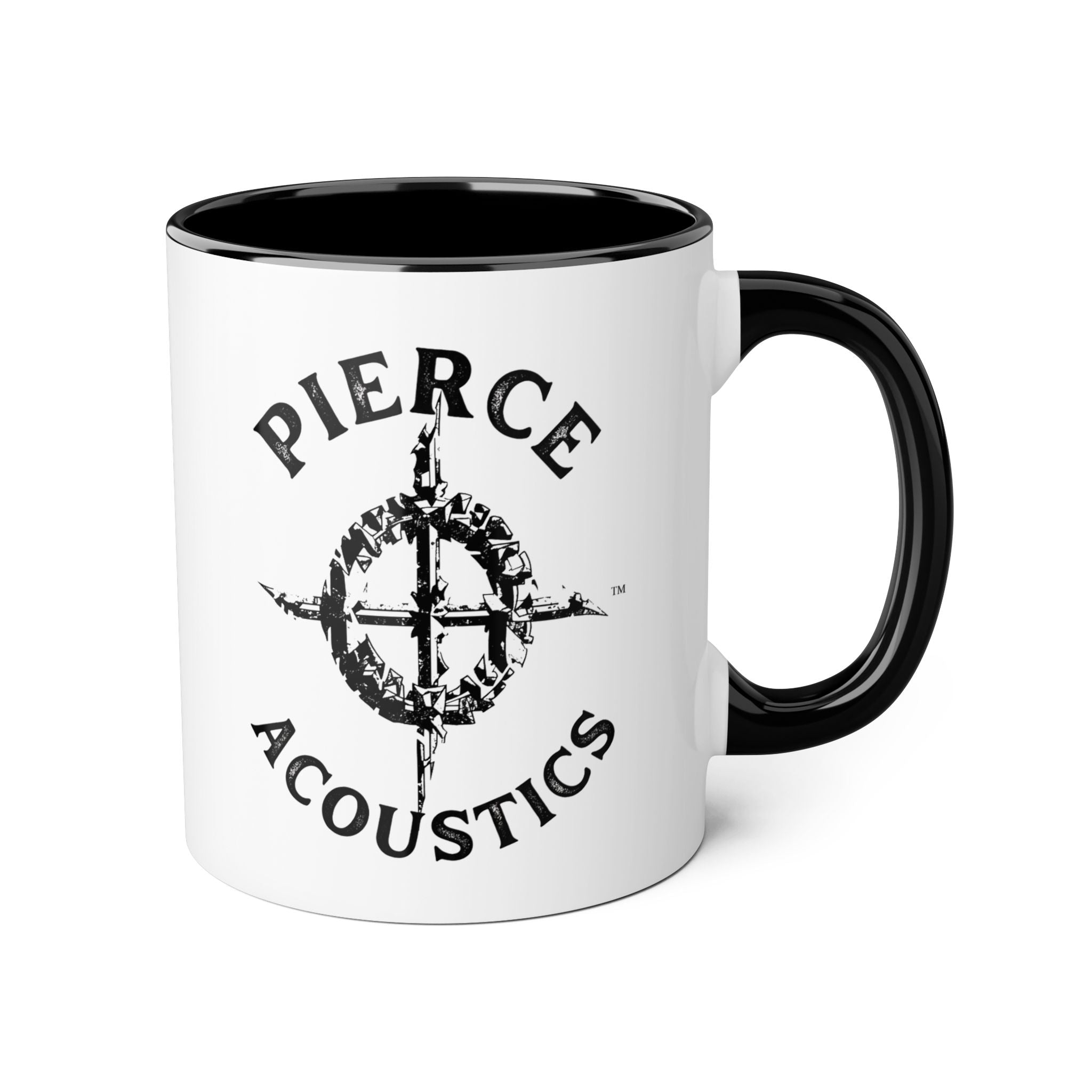 Pierce Acoustics Official Logo Accent Mug — 11oz Ceramic Coffee Cup