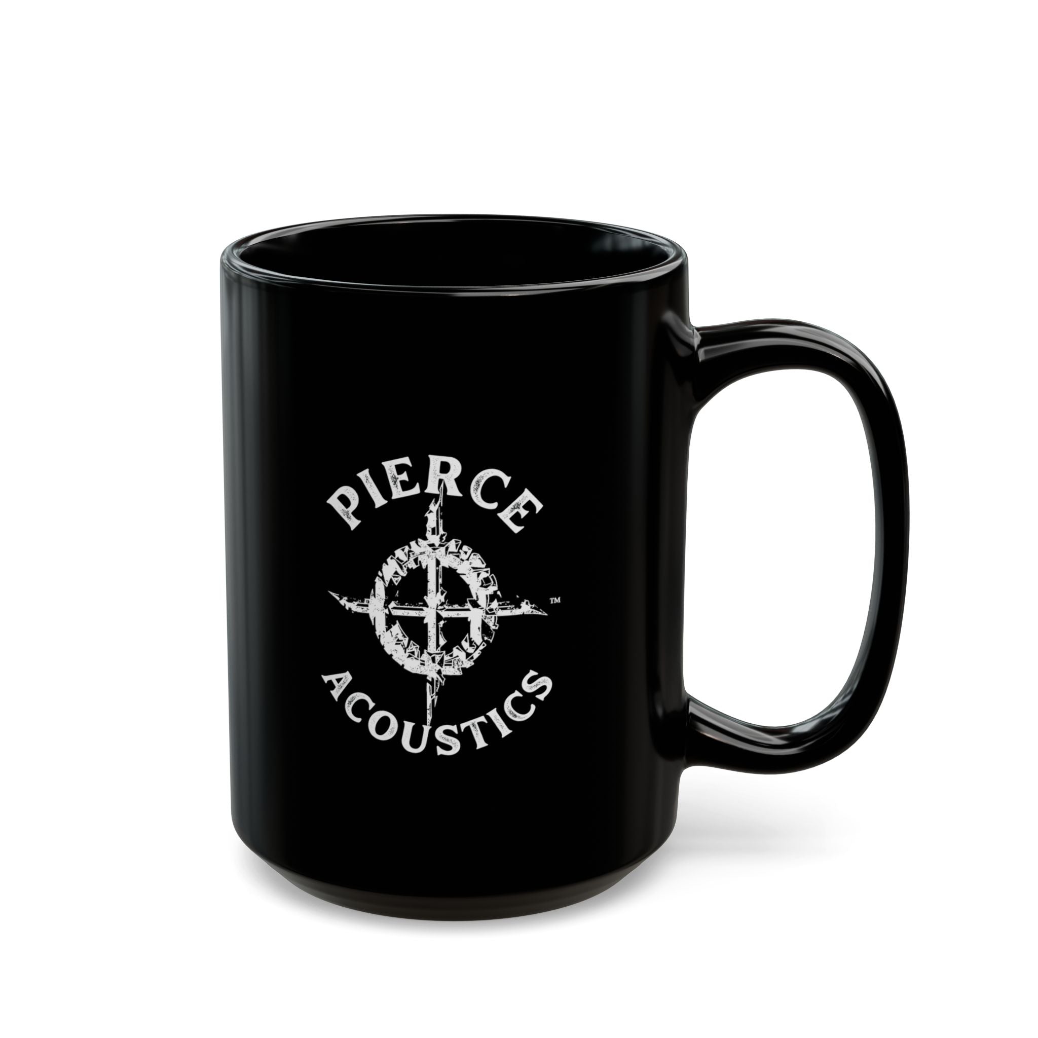 Pierce Acoustics Official Black Ceramic Mug
