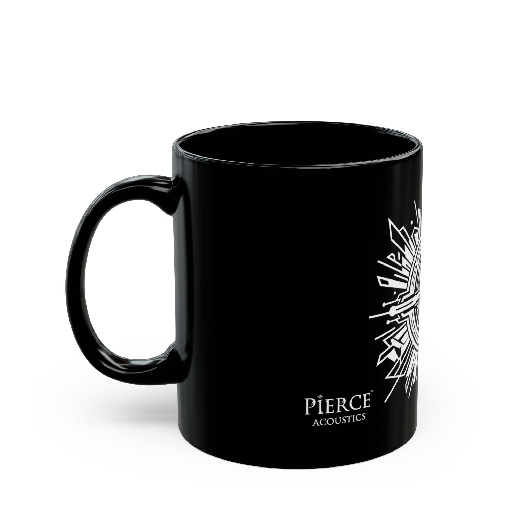 Pierce Acoustics Official Black Ceramic Mug