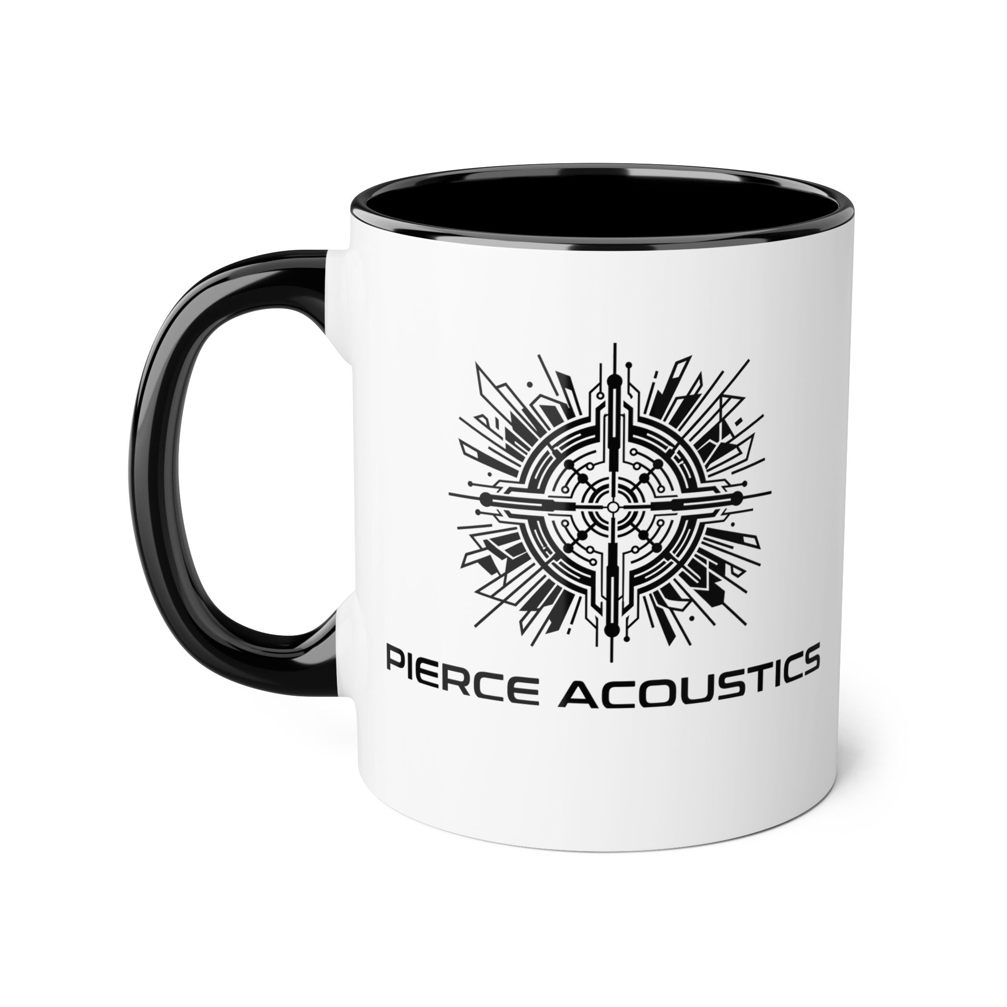 Pierce Acoustics Official Logo Accent Mug — 11oz Ceramic Coffee Cup