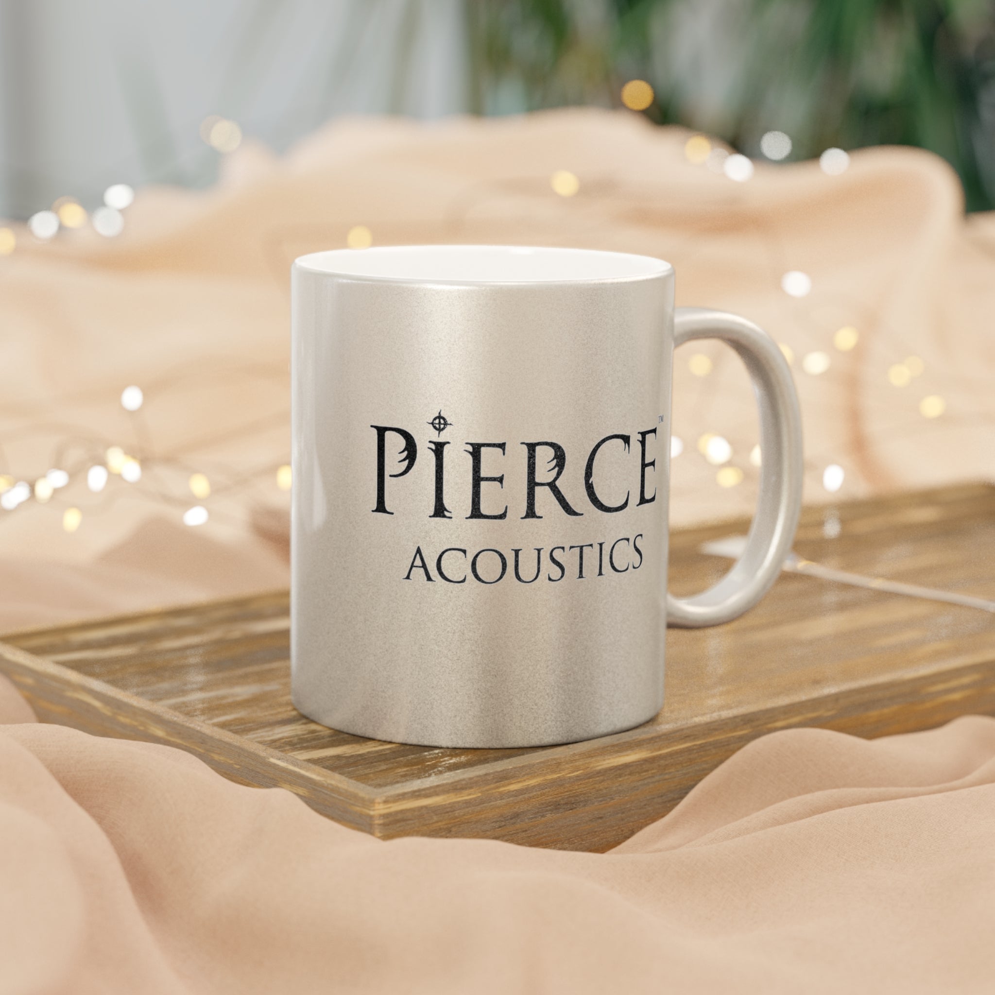 Pierce Acoustics Official Metallic Coffee Mug — Silver/Gold