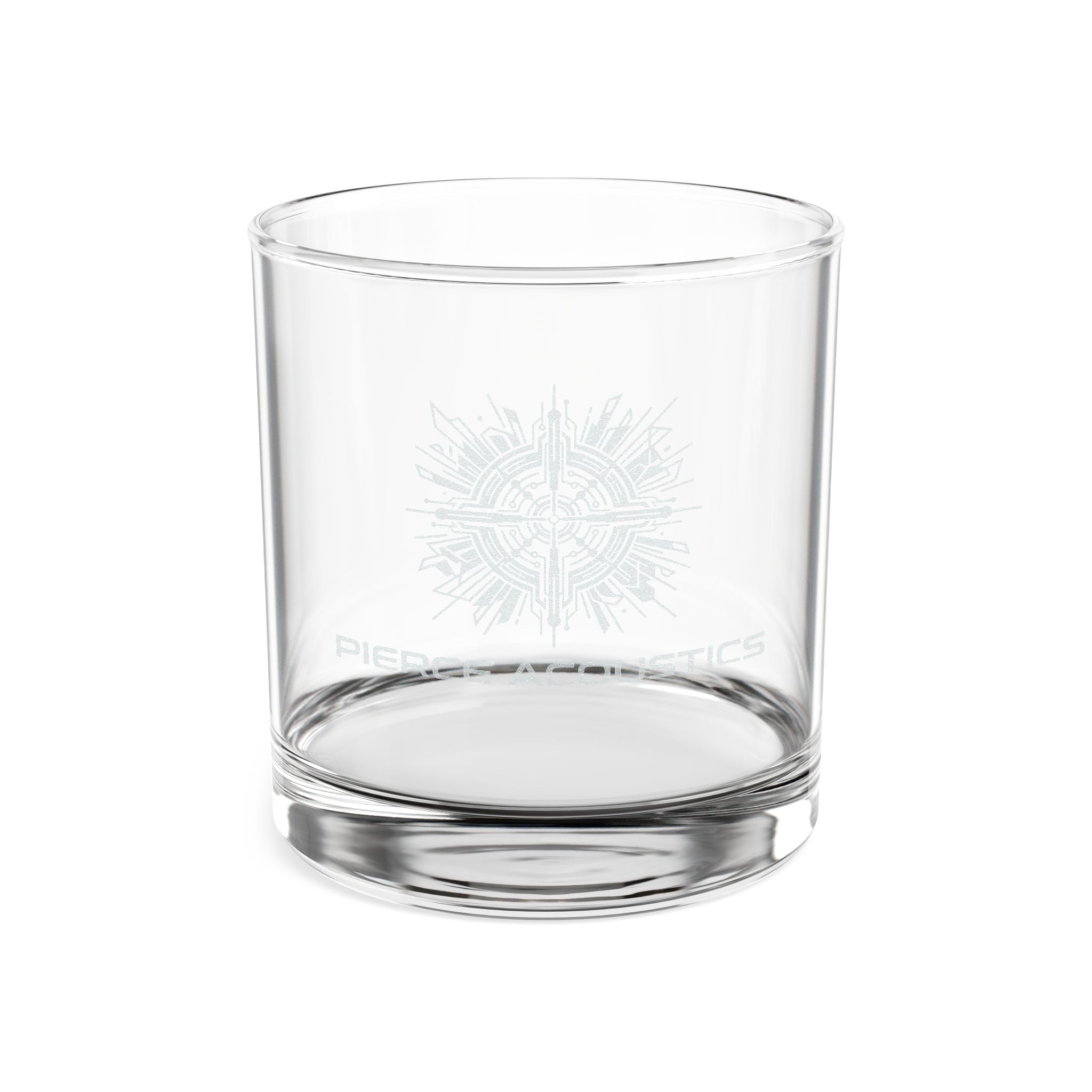 Pierce Acoustics Official Engraved Compass Rocks Glass