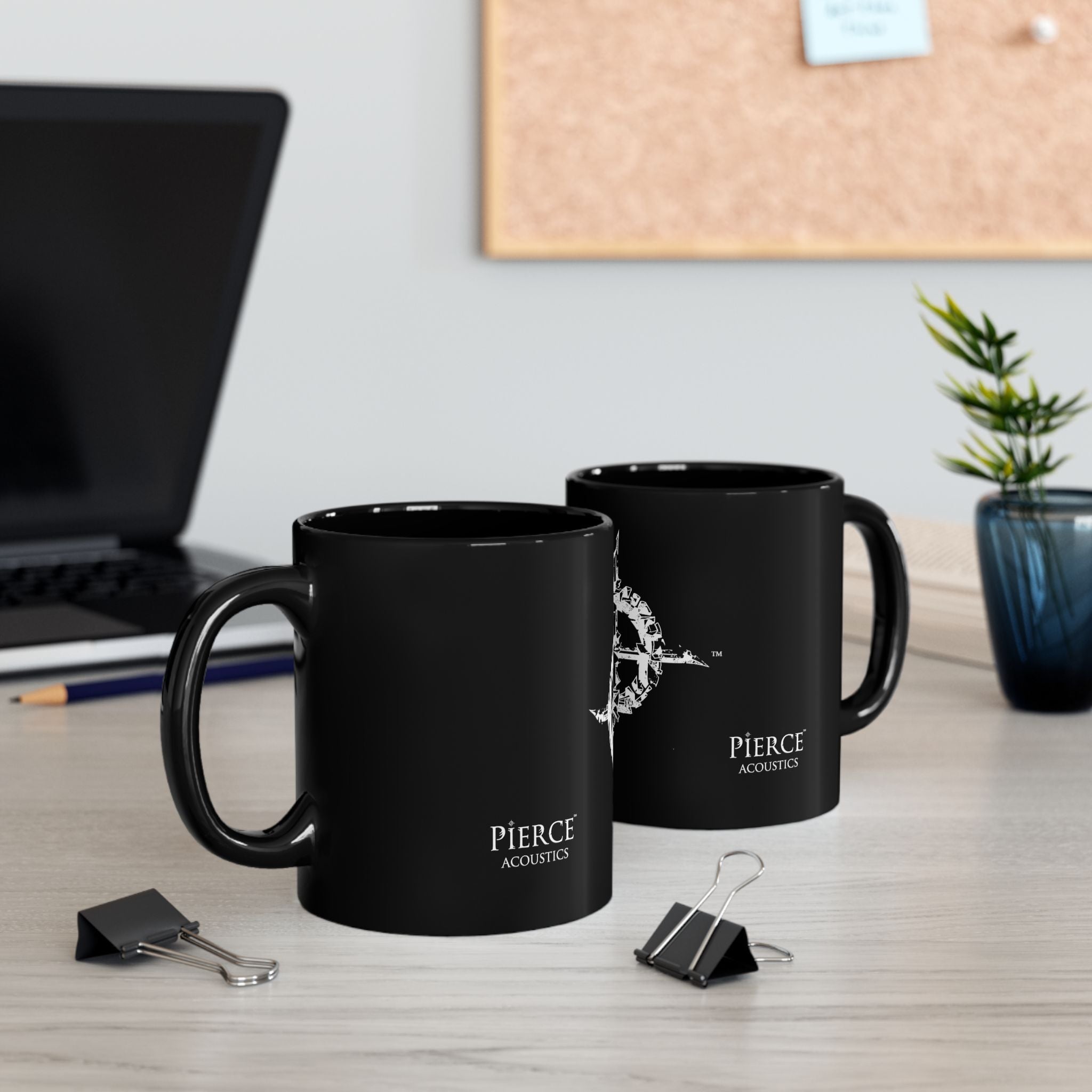 Pierce Acoustics Official Black Logo Mug