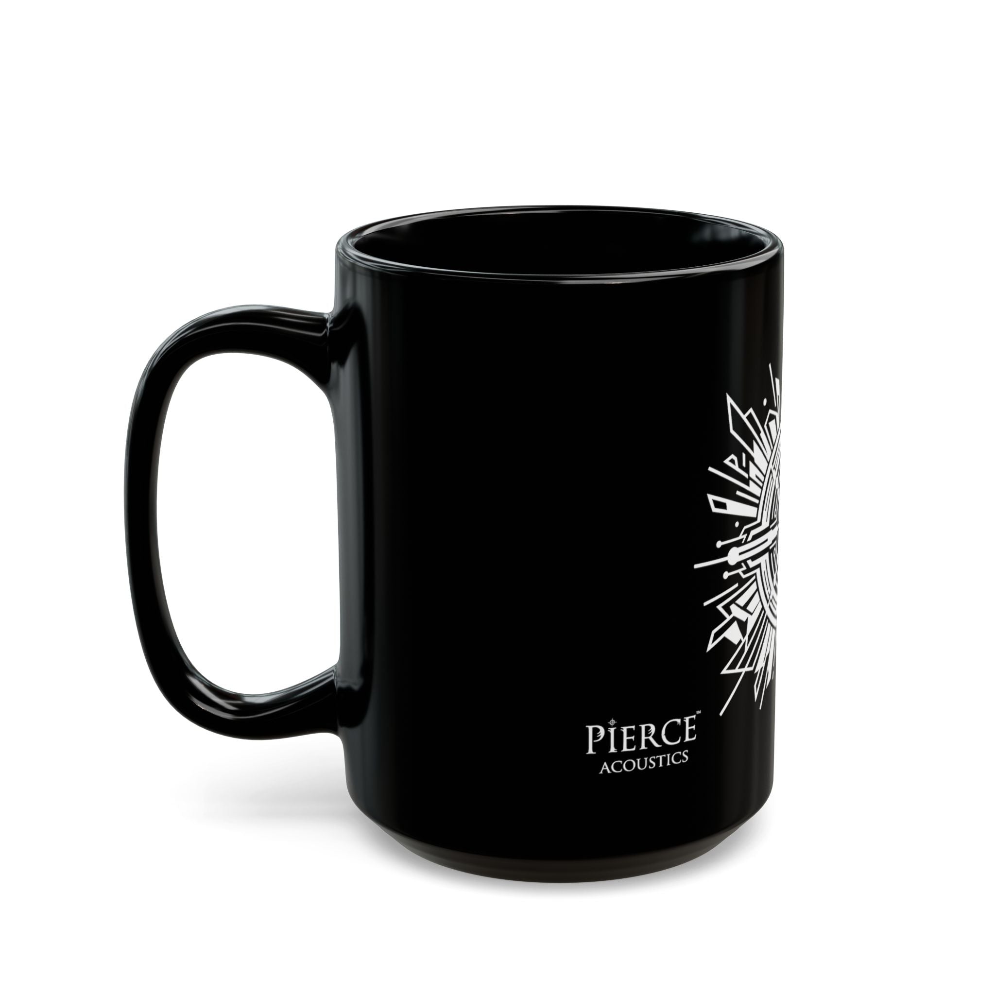 Pierce Acoustics Official Black Ceramic Mug