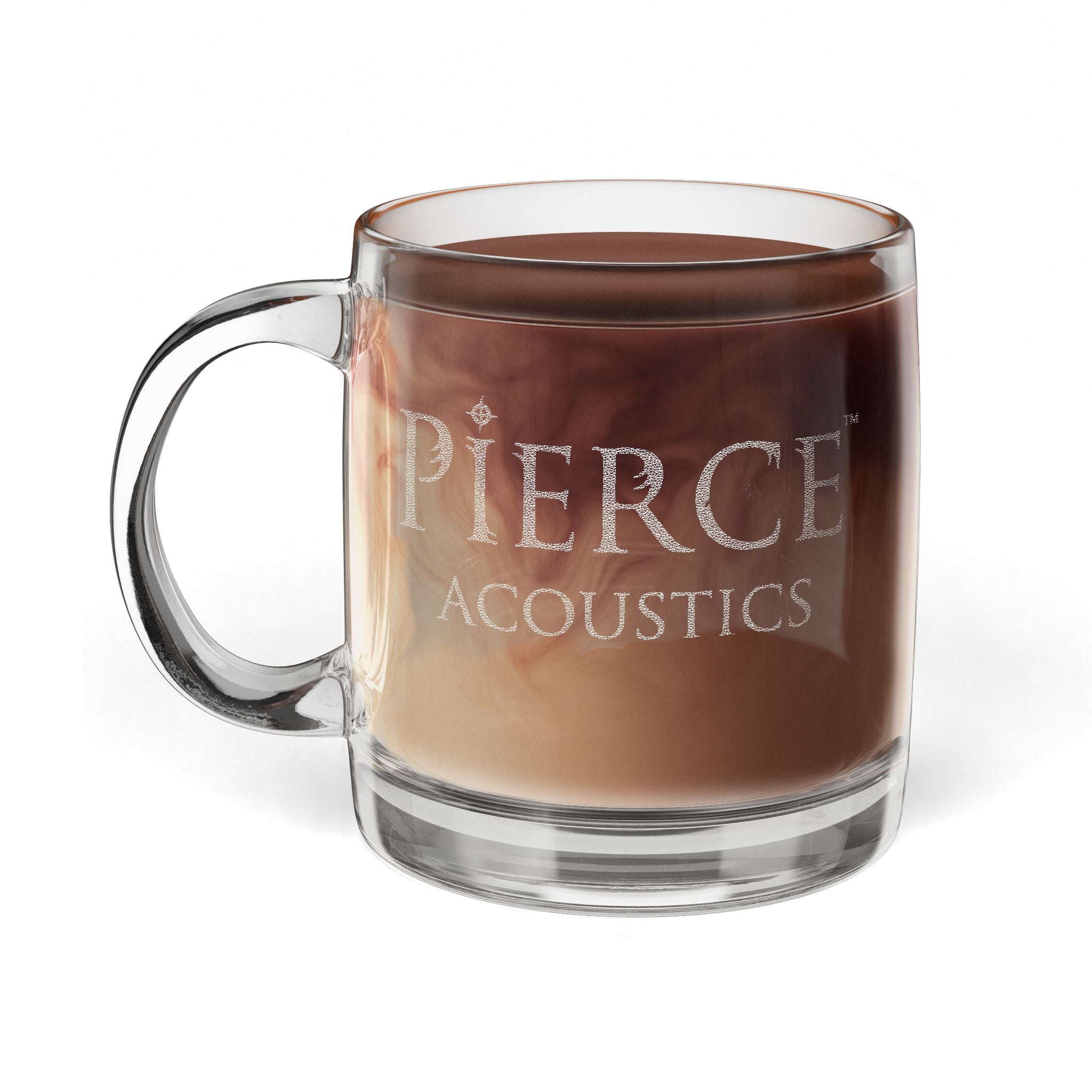 Pierce Acoustics Official Engraved Glass Coffee Mug 12.25 oz