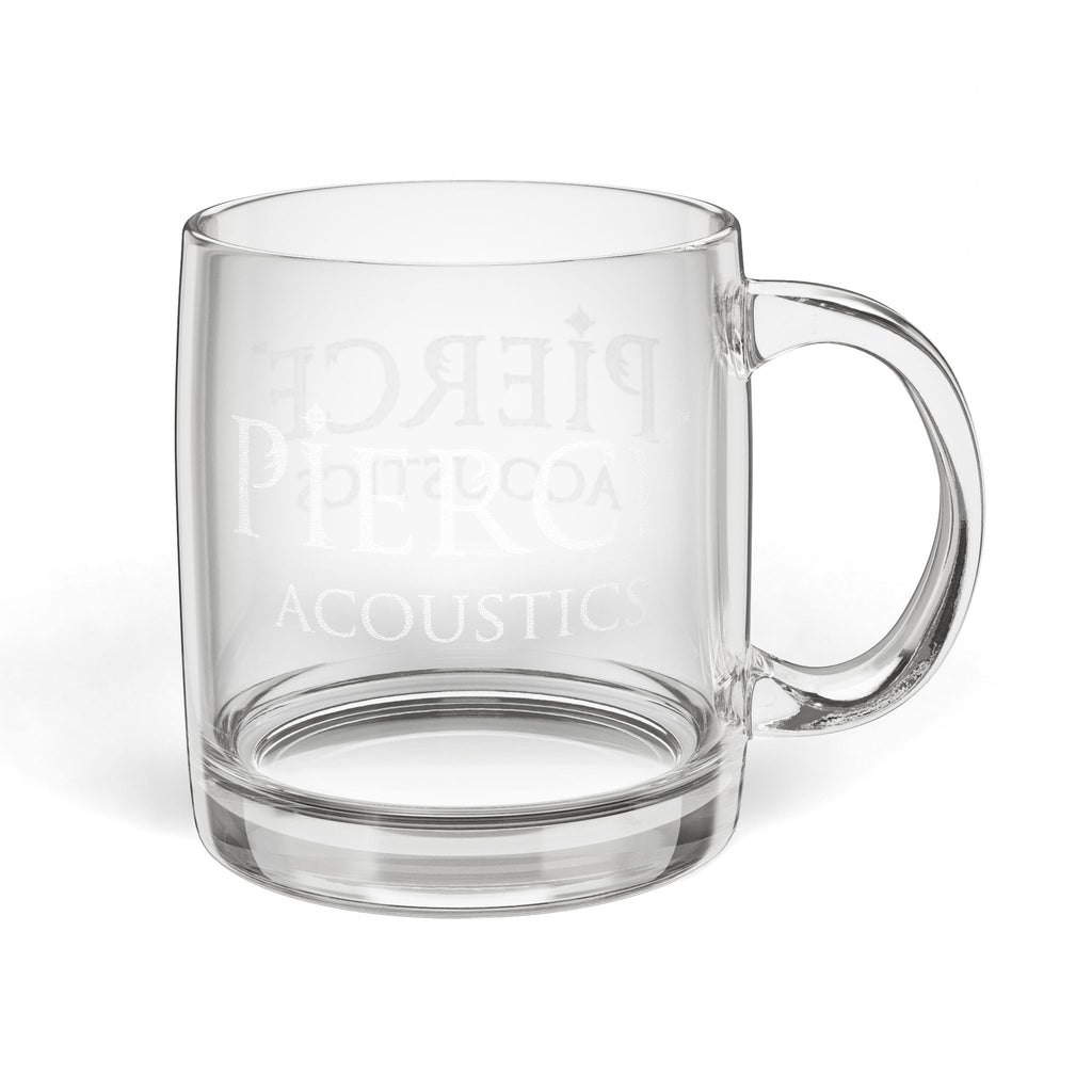Pierce Acoustics Official Engraved Glass Coffee Mug 12.25 oz
