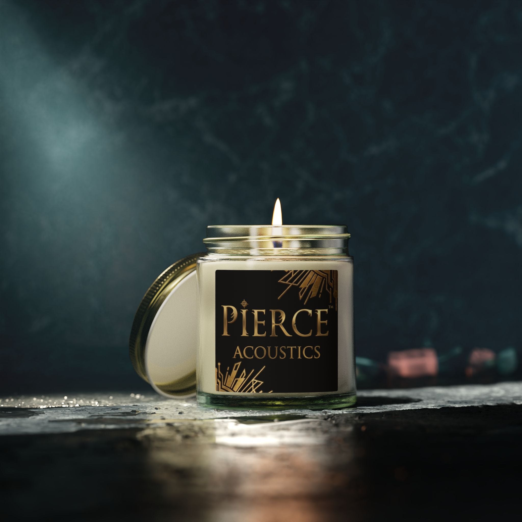 Pierce Acoustics Official Coconut Apricot Scented Candle — 4oz or 9oz Jar