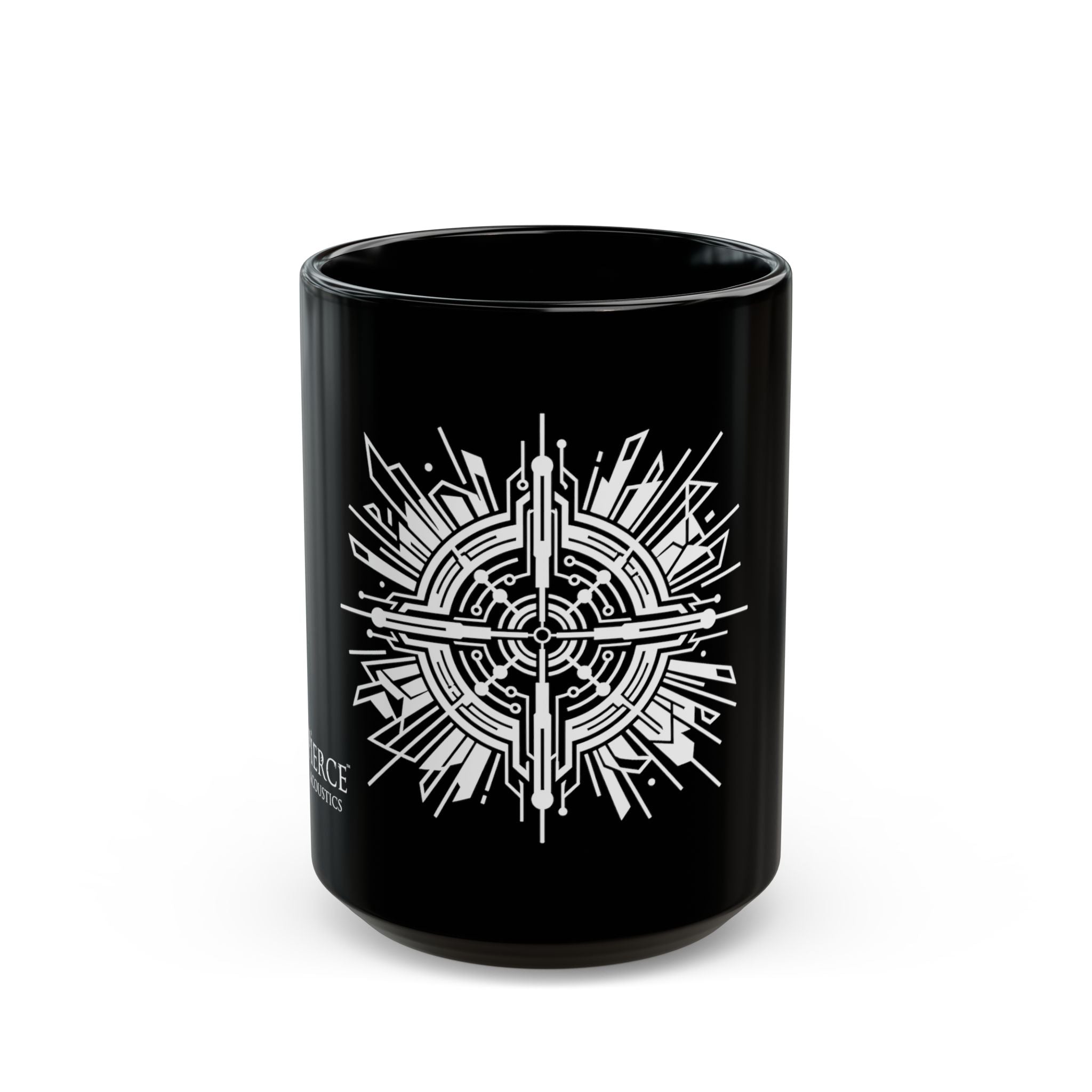 Pierce Acoustics Official Black Ceramic Mug