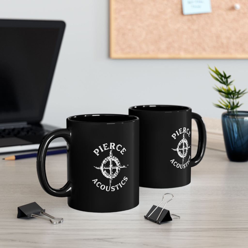 Pierce Acoustics Official Black Ceramic Mug