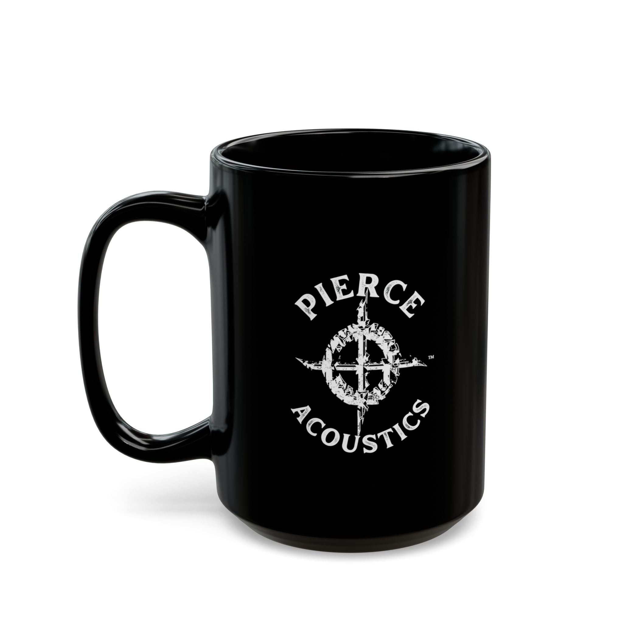 Pierce Acoustics Official Black Ceramic Mug