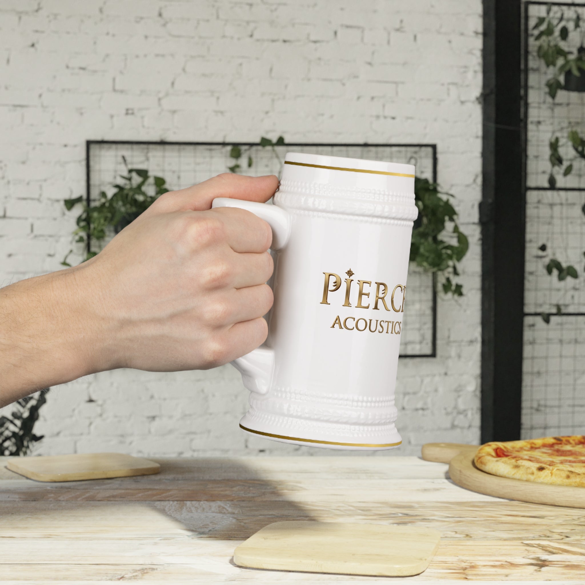 Pierce Acoustics Official Ceramic Beer Stein Mug