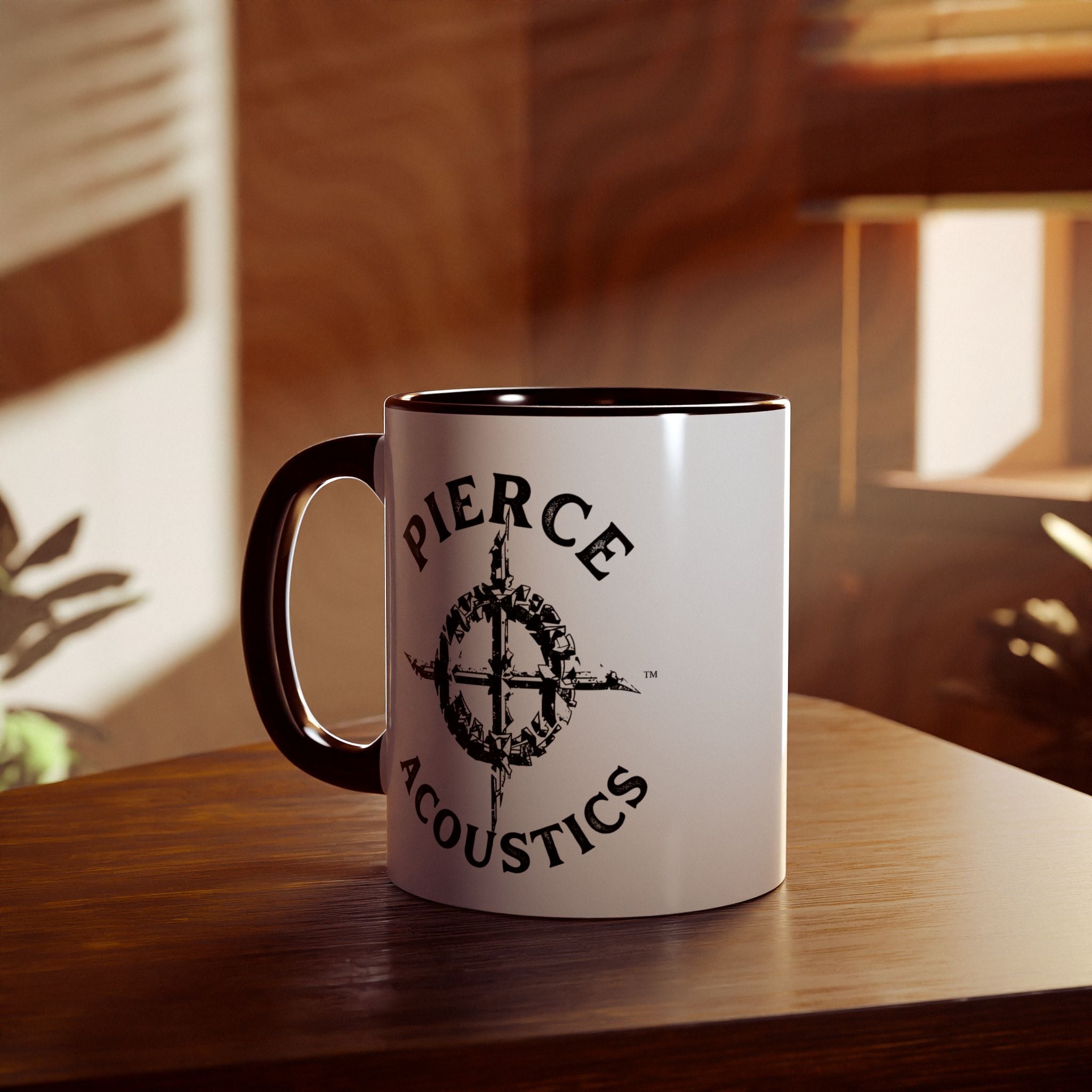 Pierce Acoustics Official Logo Accent Mug — 11oz Ceramic Coffee Cup