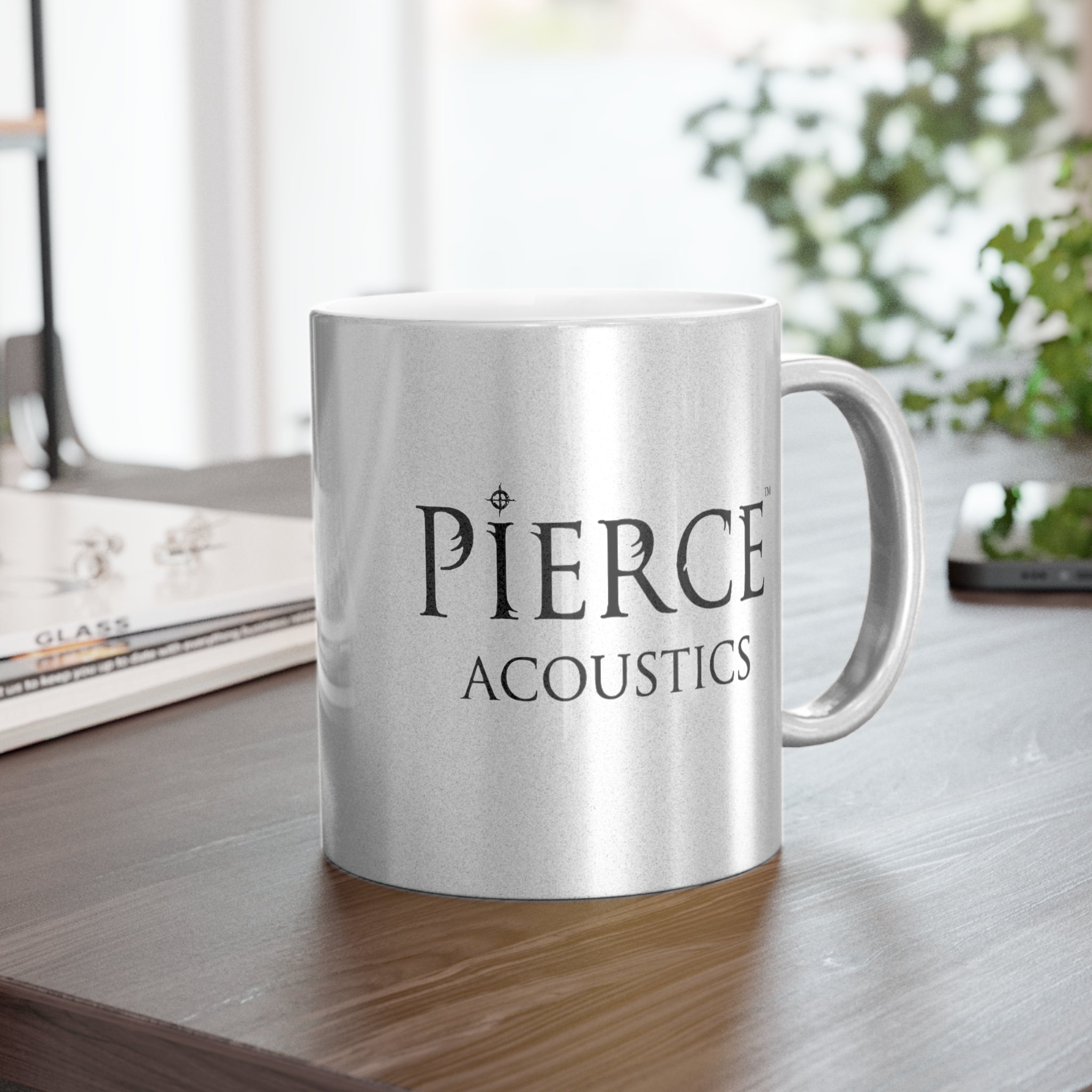 Pierce Acoustics Official Metallic Coffee Mug — Silver/Gold