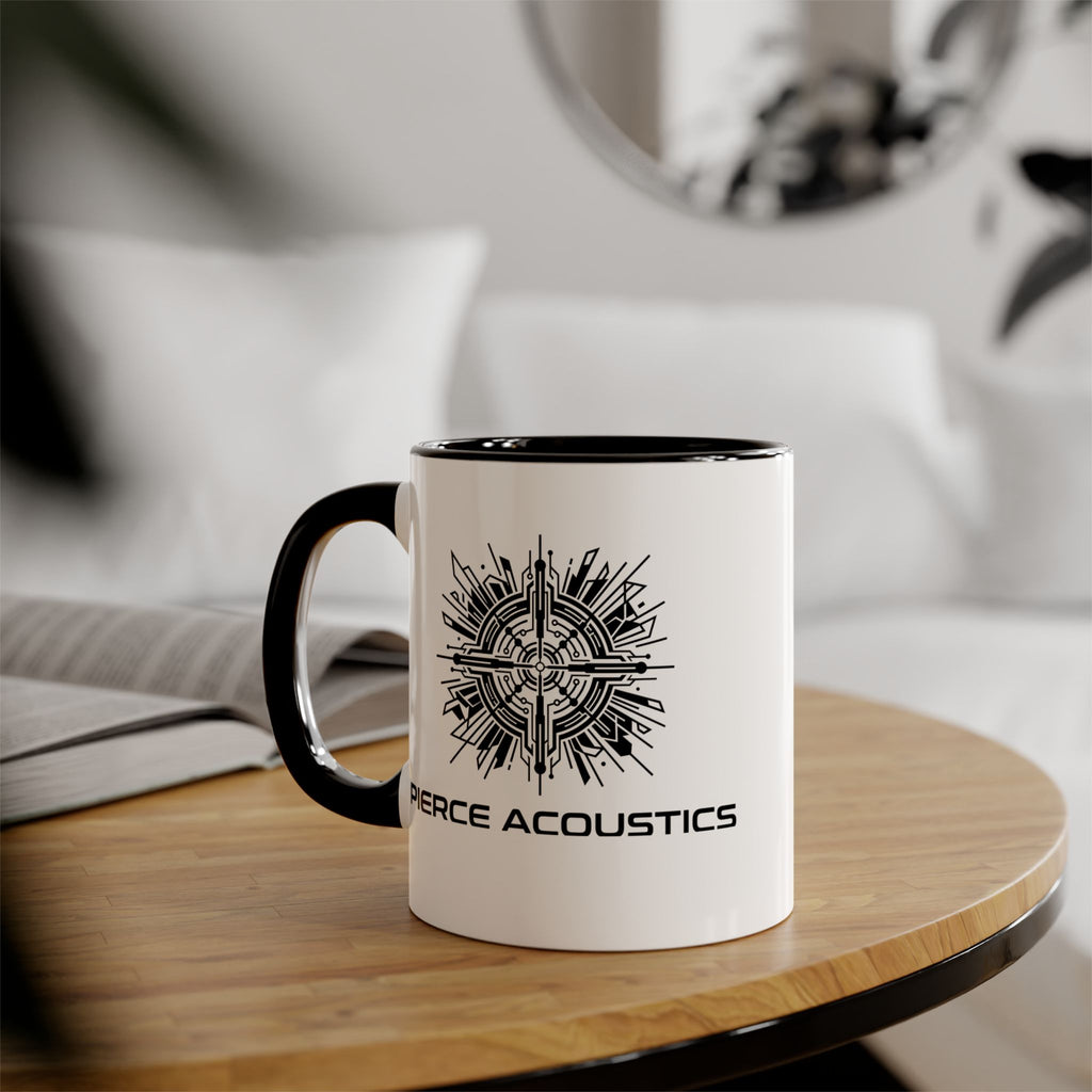 Pierce Acoustics Official Logo Accent Mug — 11oz Ceramic Coffee Cup