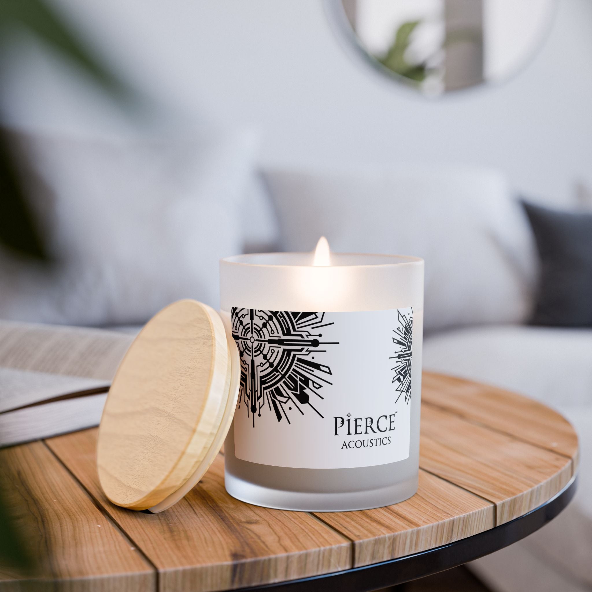 Pierce Acoustics Official Frosted Glass Scented Candle
