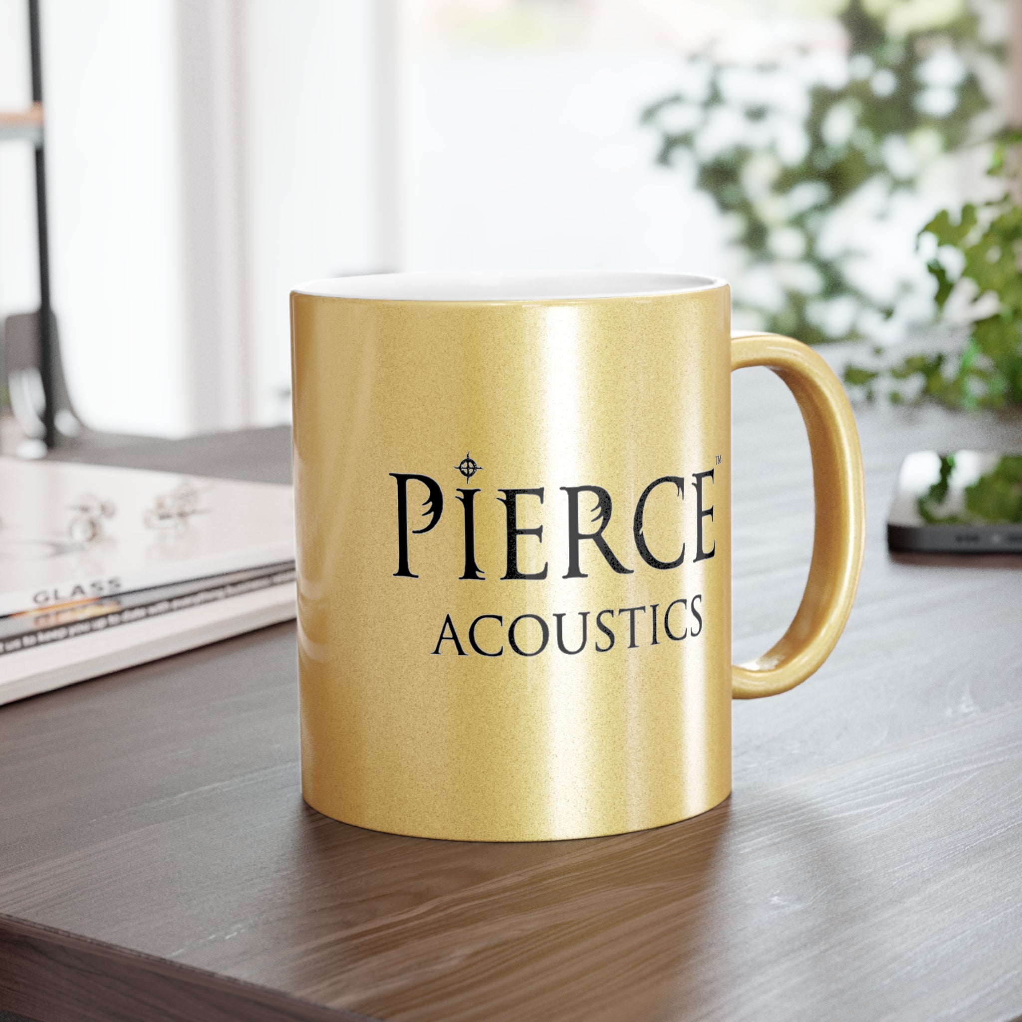Pierce Acoustics Official Metallic Coffee Mug — Silver/Gold